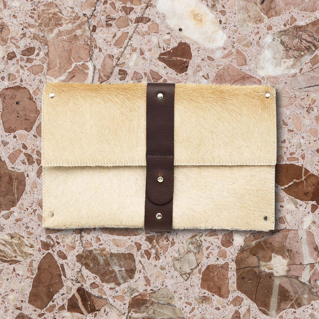 Convict Mary Clutch, Beige Cowhide