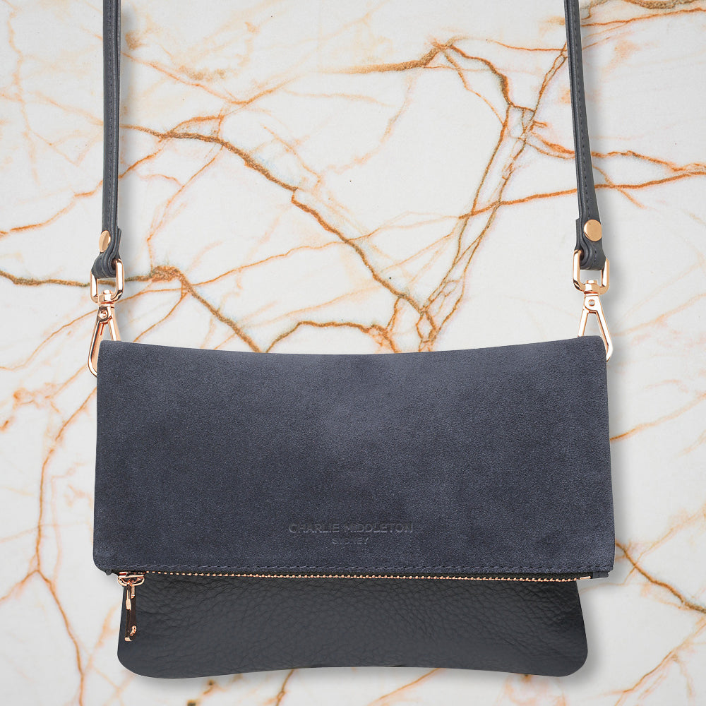 Charlie Middleton Mini Weekend Clutch, Midnight Two Tone