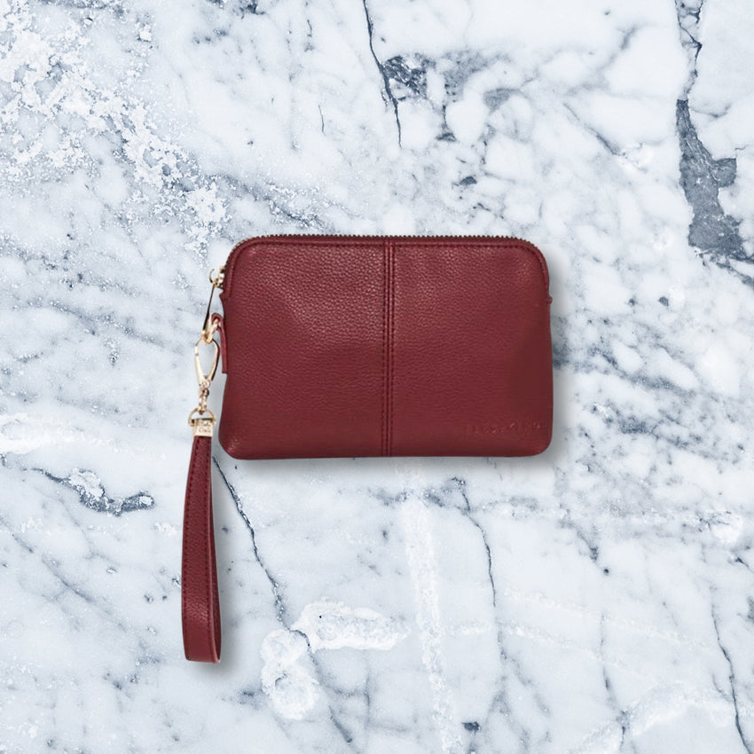 Elms + King Bowery Coin Purse, Maroon