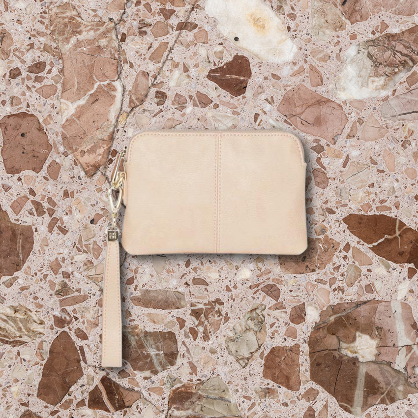 Elms + King Bowery Coin Purse, Nude Pebble