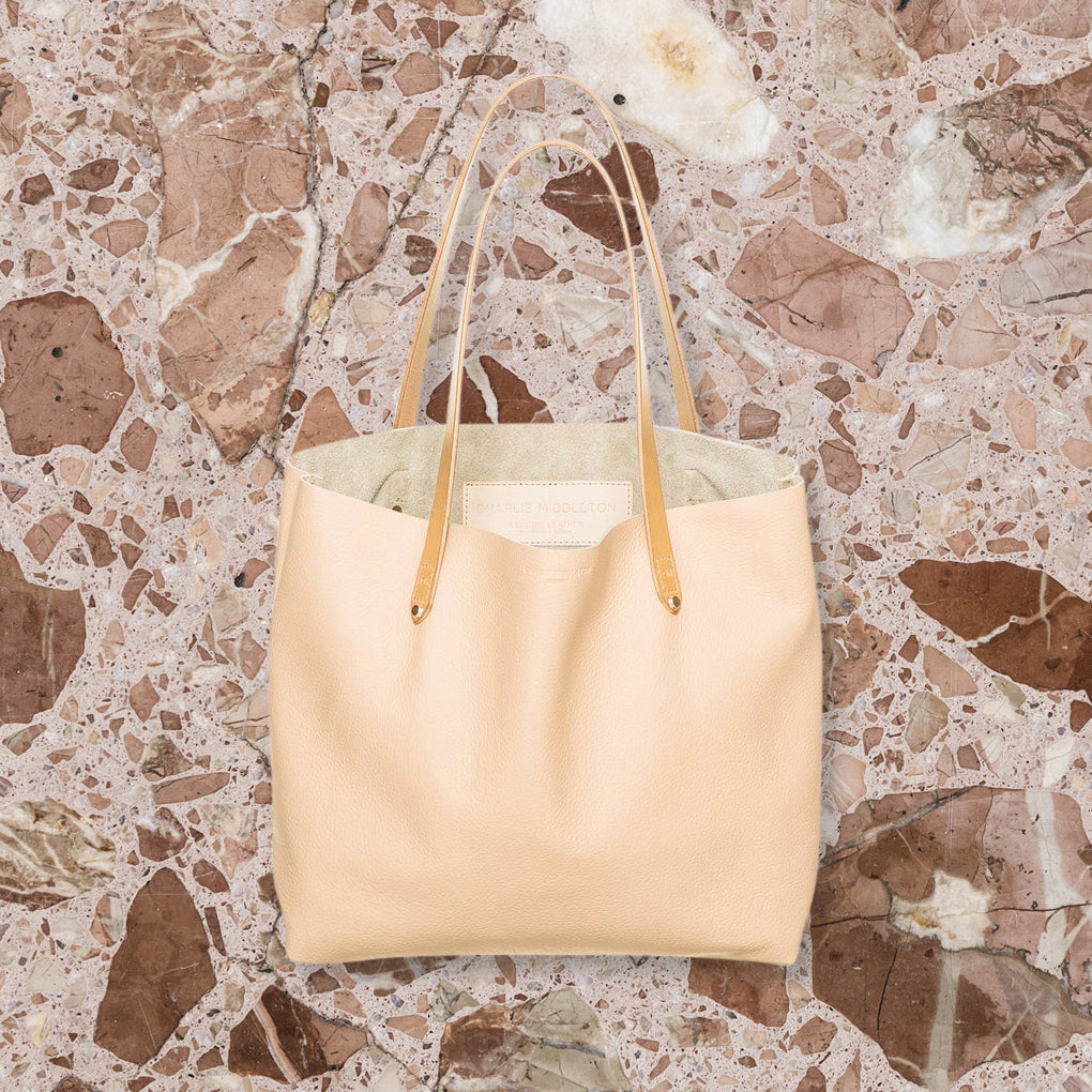 Charlie Middleton Bespoke Tote, Nude with Rose Gold Hardware